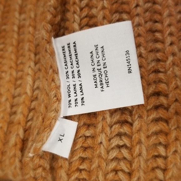 💕NAADAM💕 Cashmere Fisherman Shawl Cardigan  ~ Ginger Brown XL NWT - Picture 15 of 15